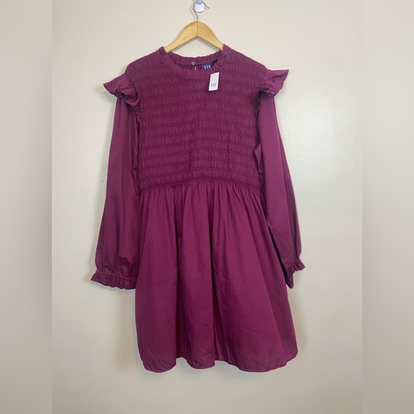 NWT GAP Smocked Ruffle Sleeve Mini Dress - Picture 3 of 8